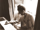 13. Charlotte & Tom pretending to sign the register