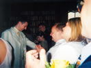 9. Tom trying not to tread on Charlotte's veil (again)