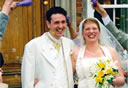 1. Tom & Charlotte being sprinkled with confetti